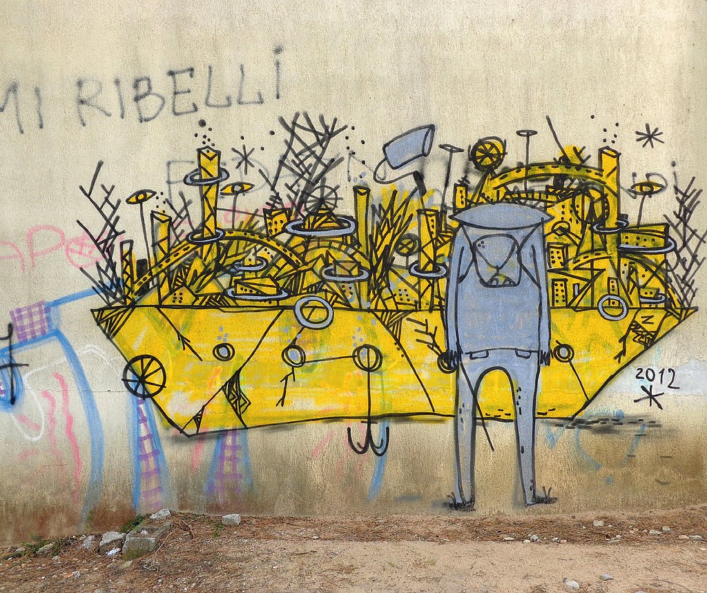 Graffiti in gelb 
