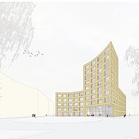 Zeichnung des neuen Gebäudes