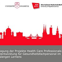 Plakat mit der Berliner Skyline in rot