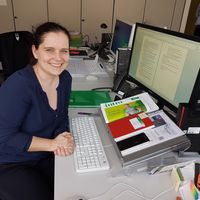 Alumna Kristin Borgstedt an ihrem Arbeitsplatz. Foto: privat