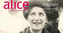 Titelbild des alice Magazin mit einem Foto von einer lächelnden Alice Salomon 